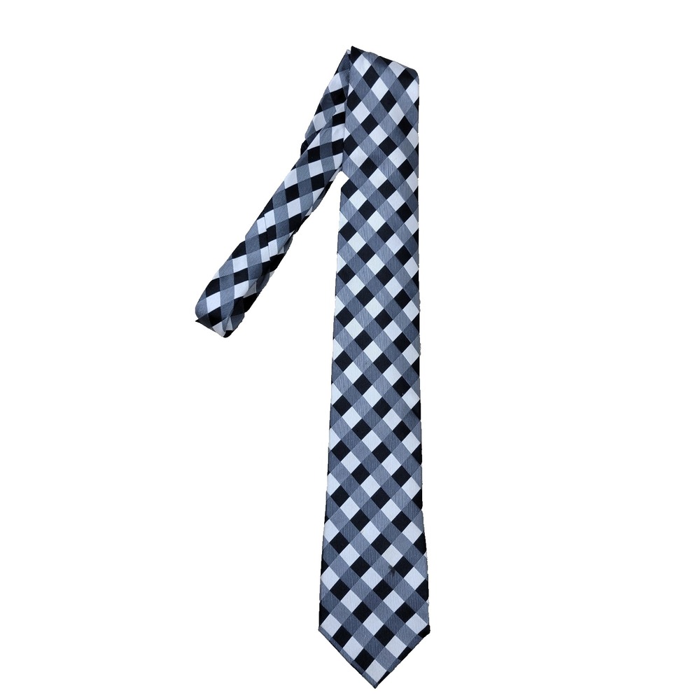 Donald J Trump‎ Signature Collection Black Gray Check Mens Necktie 100% Silk